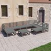 vidaXL Garden Lounge Set Grey Solid Pinewood Medium Durable
