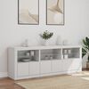 vidaXL Sideboard White Engineered wood, glass Large Sideboard