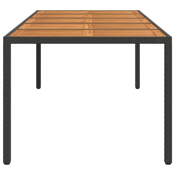 vidaXL Garden Dining Table Black 98.4 x 39.4 x 29.5 in Poly rattan