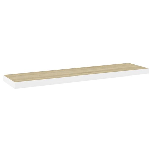 vidaXL Wall Shelf Set of 2 Oak and White Honeycomb MDF, metal