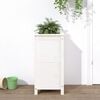 vidaXL Garden Planter White Solid Pine Wood Medium Decorative Insets