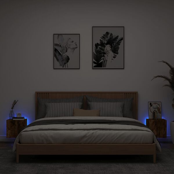 vidaXL TV Wall Cabinet Set of 2 Smoked oak Engineered wood Medium