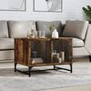 vidaXL Coffee Table Smoked oak Engineered wood, glass, steel Medium