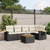 vidaXL Garden Sofa Set Black PE rattan Large Adjustable Feet