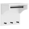 vidaXL Wall-mounted Coat Rack White Solid pine wood, engineered wood