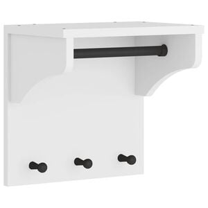 vidaXL Wall-mounted Coat Rack White Solid pine wood, engineered wood