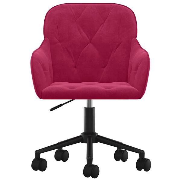 vidaXL Swivel Office Chair Wine Red Velvet