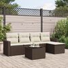 vidaXL Garden Sofa Set Brown PE rattan, Powder-coated steel, Tempered glass