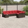 vidaXL 10 Piece Patio Sofa Set with Cushions Brown Poly Rattan (US only)