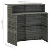 vidaXL Garden Bar Set Gray PE rattan, powder-coated steel, fabric Compact