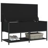 vidaXL Storage Bench Black Engineered Wood Storage Bench Rectangular