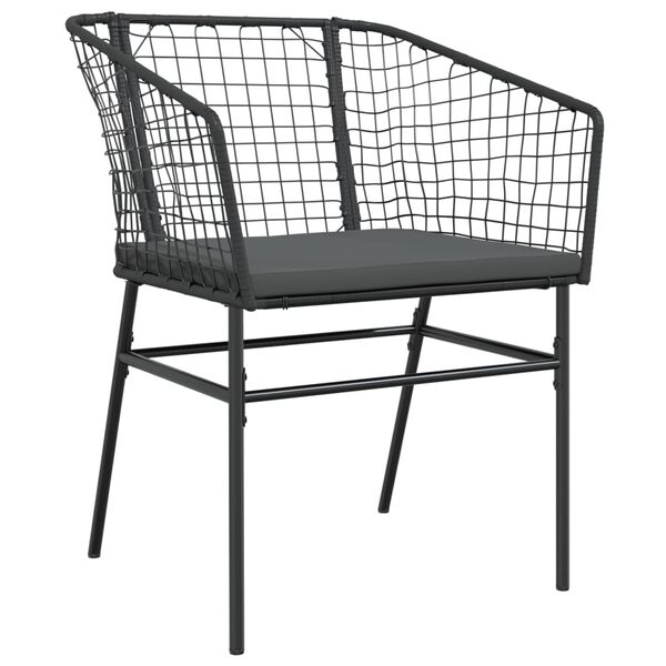 vidaXL Garden Chair Black Poly Rattan UV-resistant materials