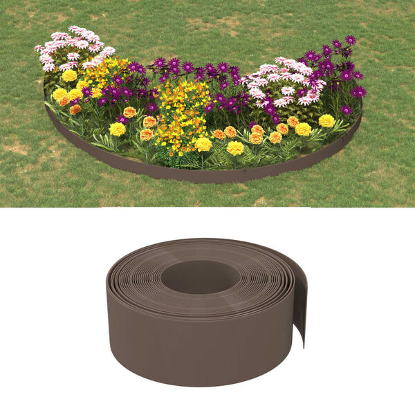 vidaXL Garden Edging Brown 32.8' 7.9" Polyethylene