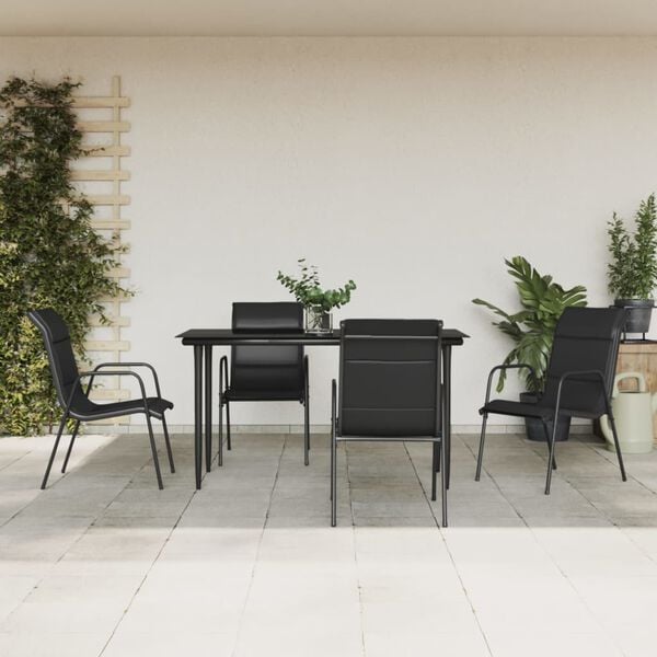 vidaXL Garden Dining Set Black, Anthracite
