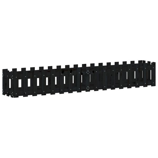 vidaXL Garden Raised Bed Black Solid pine wood Medium Durable