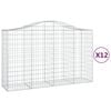 vidaXL Gabion Basket Set of 12 Silver Galvanized iron Large