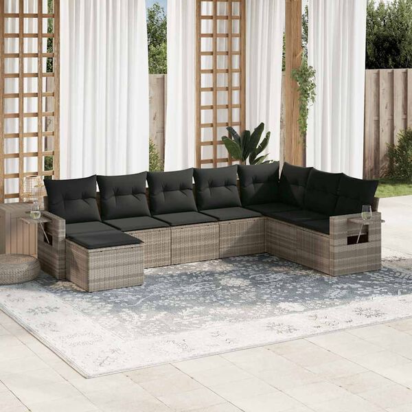vidaXL Garden Sofa Set Light Grey, Dark Grey