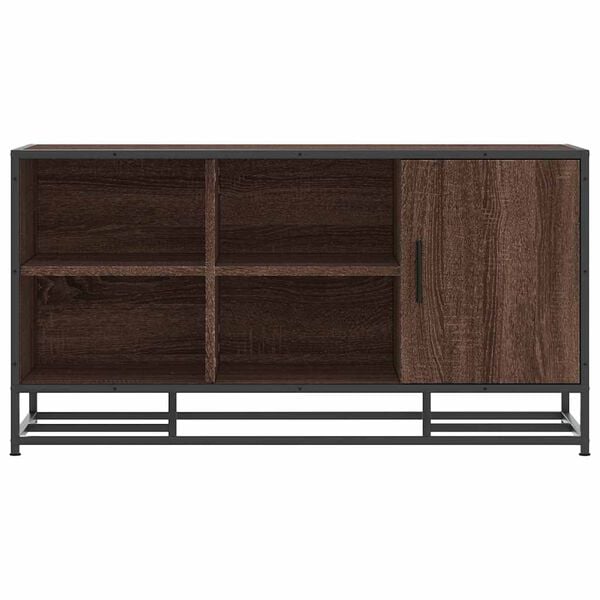 vidaXL Shoe Bench Brown Oak Engineered Wood and Metal
