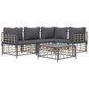 vidaXL Garden Lounge Set Anthracite Poly Rattan 5-piece set Modular