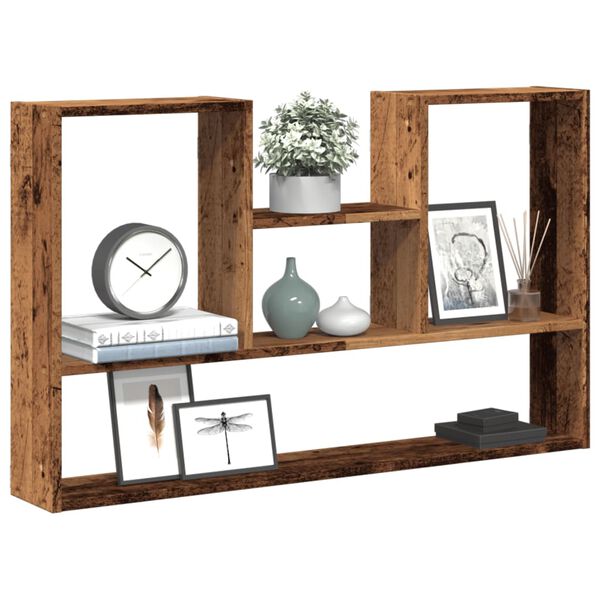 vidaXL Wall Shelf Old Wood Engineered Wood 39.0 in x 5.9 in x 23.6 in