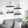 vidaXL Wall Shelf Set of 4 Black MDF Medium Wall mounting Wall Shelf
