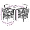 vidaXL Garden Dining Set Gray PE rattan Medium Removable Covers