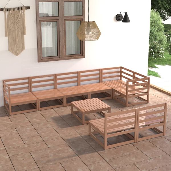 vidaXL Garden Lounge Set Honey Brown Solid Pinewood Large Modular
