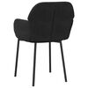 vidaXL Dining Chair Set of 2 Black Velvet (100% polyester), metal, plywood