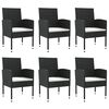 vidaXL Garden Dining Set Black, Cream White
