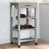 vidaXL Kitchen Trolley MONZA 18.9"x15.7"x34.8" Solid Wood Pine