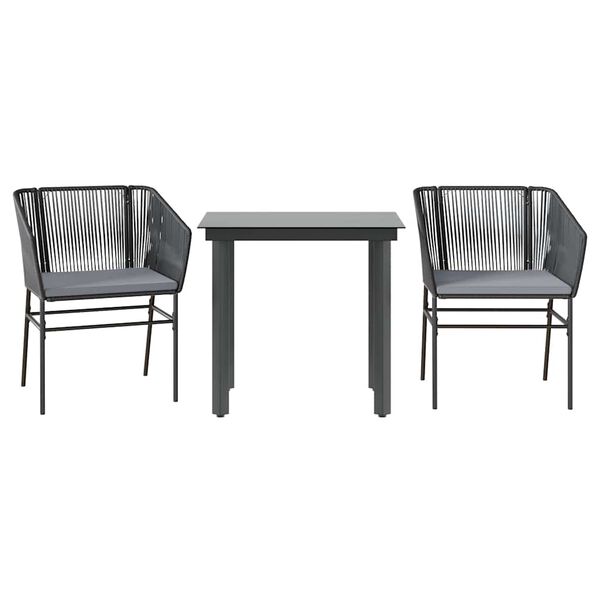 vidaXL Garden Dining Set Black, Dark Grey