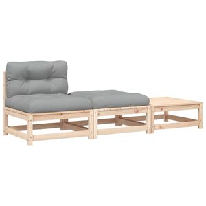 vidaXL Patio Sofa Gray, Natural Wood
