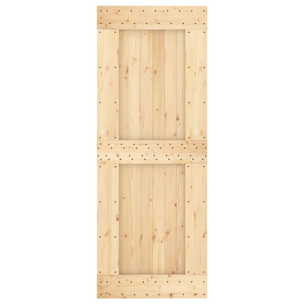 vidaXL Sliding Door with Hardware Set 31.5x82.7" Solid Wood Pine