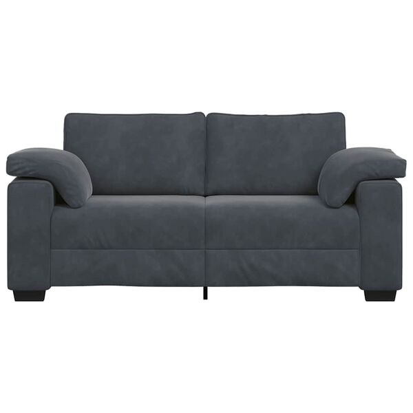 vidaXL Loveseat Sofa Dark Grey Velvet (100% polyester), Plywood, Steel