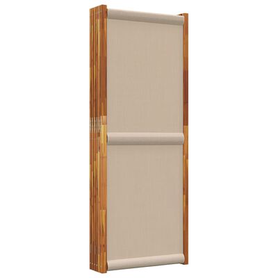 Single tall beige fabric panel with wooden frame