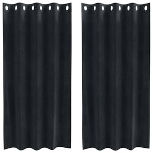vidaXL Blackout Curtains 2 pcs Black 55.12 x 68.90 in Velvet