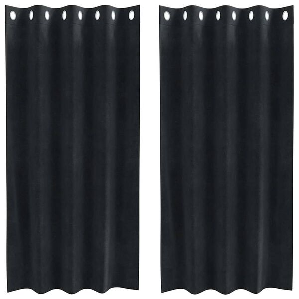 vidaXL Blackout Curtains 2 pcs Black 55.12 x 68.90 in Velvet