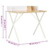 vidaXL Desk White and natural oak Engineered wood Medium Desk
