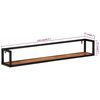 vidaXL Wall Shelf Set of 2 Natural wood and black