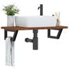 vidaXL Basin Shelf Wall Mounted Steel and Solid Wood Oak