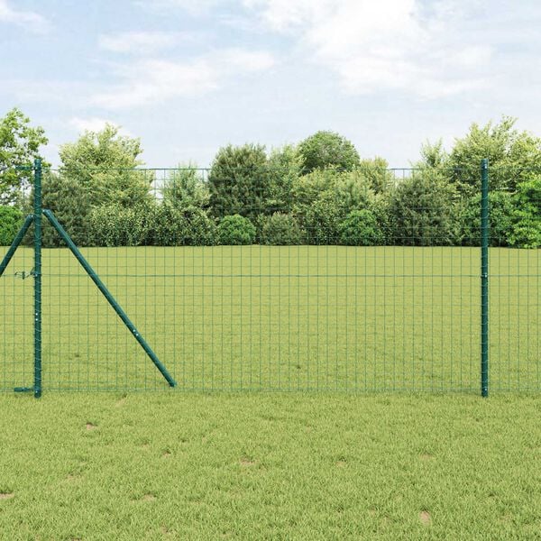 vidaXL Fence Post 26 pcs Green 3.2 x 3.2 x 170 cm Steel