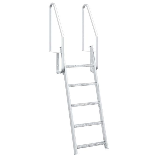 vidaXL 5-Step Dock Ladder Silver 22.83 x 30.31 x 75.20 in Aluminium