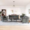 vidaXL Sofa Set Dark Grey Fabric (100% polyester), plywood, solid wood