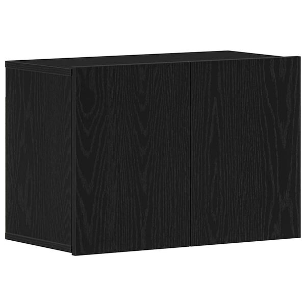 vidaXL TV Cabinet Black Oak 23.6 x 11.8 x 16.1" Engineered Wood