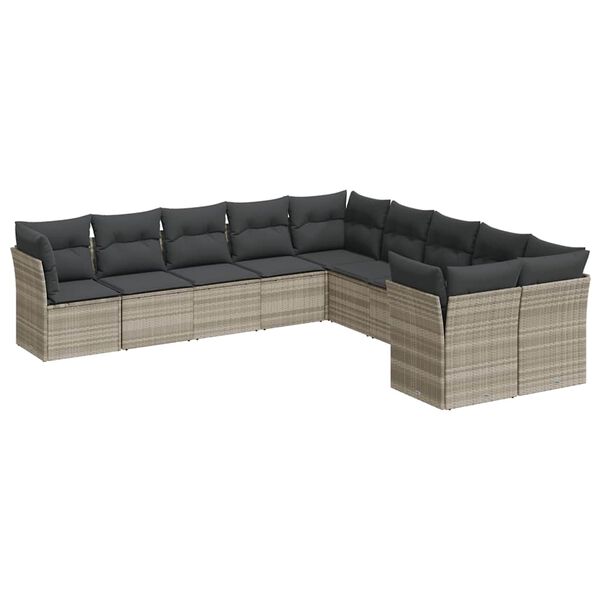 vidaXL Garden Sofa Set Light gray, Dark gray