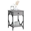 vidaXL Bedside Cabinet Grey Sonoma Engineered wood, Iron Medium