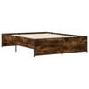 vidaXL Bed Frame Smoked Oak Engineered Wood, Steel King Durable