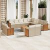 vidaXL Garden Sofa Set Beige Poly Rattan Large UV-resistant materials