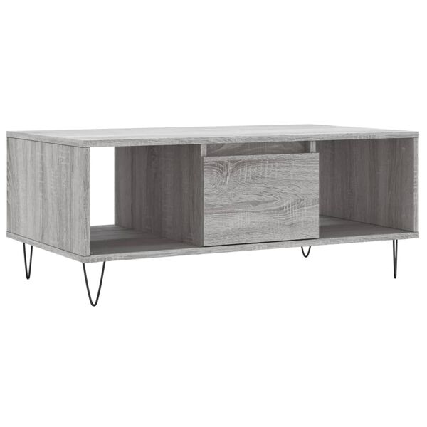 vidaXL Coffee Table Grey Sonoma Engineered wood, Metal
