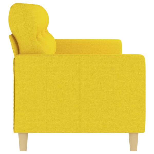 vidaXL 3-seater Sofa Light Yellow Fabric (100% polyester), metal 3-Seater